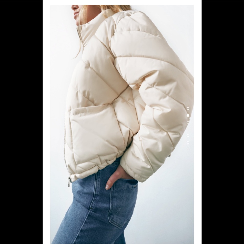 Zara Puffer Jacket With Patch Pockets - image 1